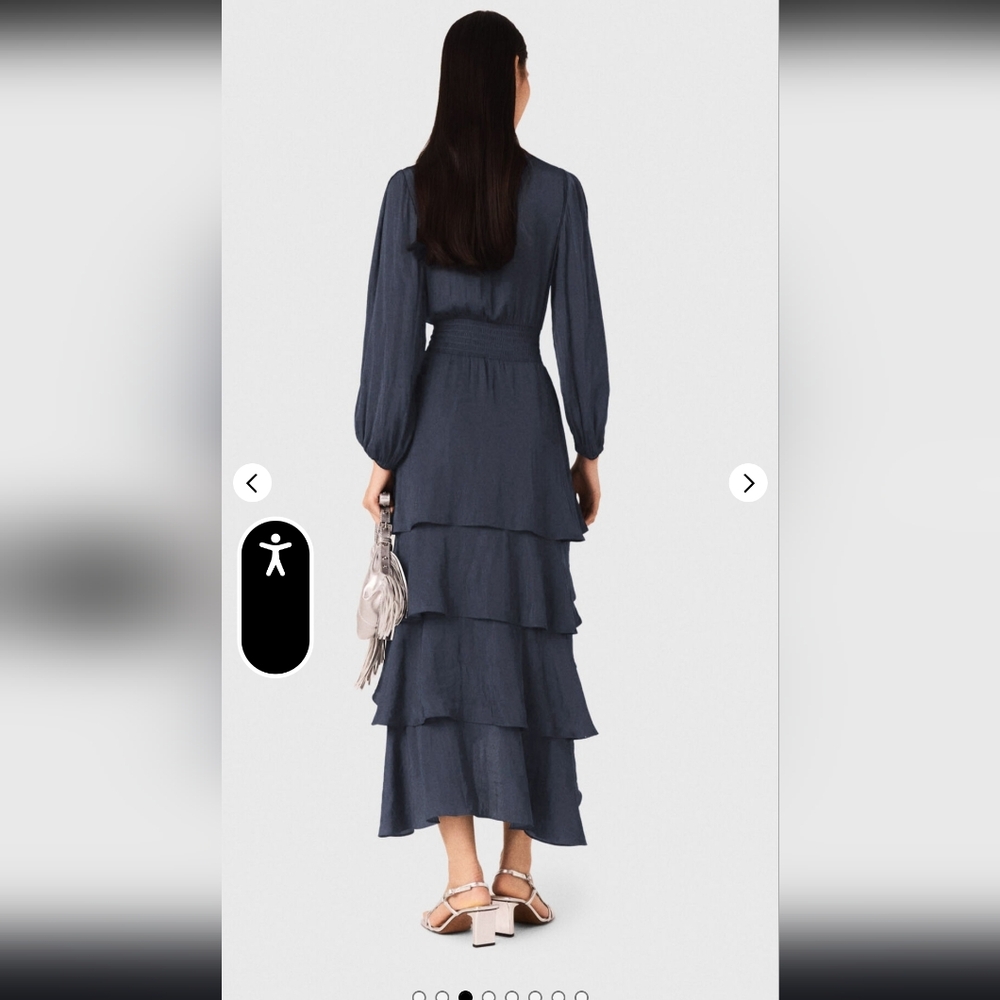 Maje Navy Ruffled‎ Maxi Dress - Picture 10 of 16